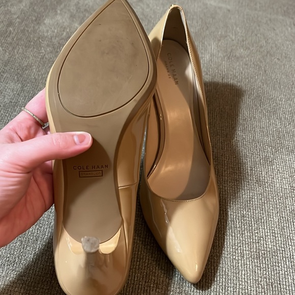 Cole Haan Grand.Os Nude Leather Heels - Picture 6 of 12